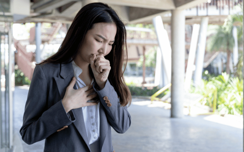 Persistent Coughing or Wheezing Another Breath-related Warning Sign